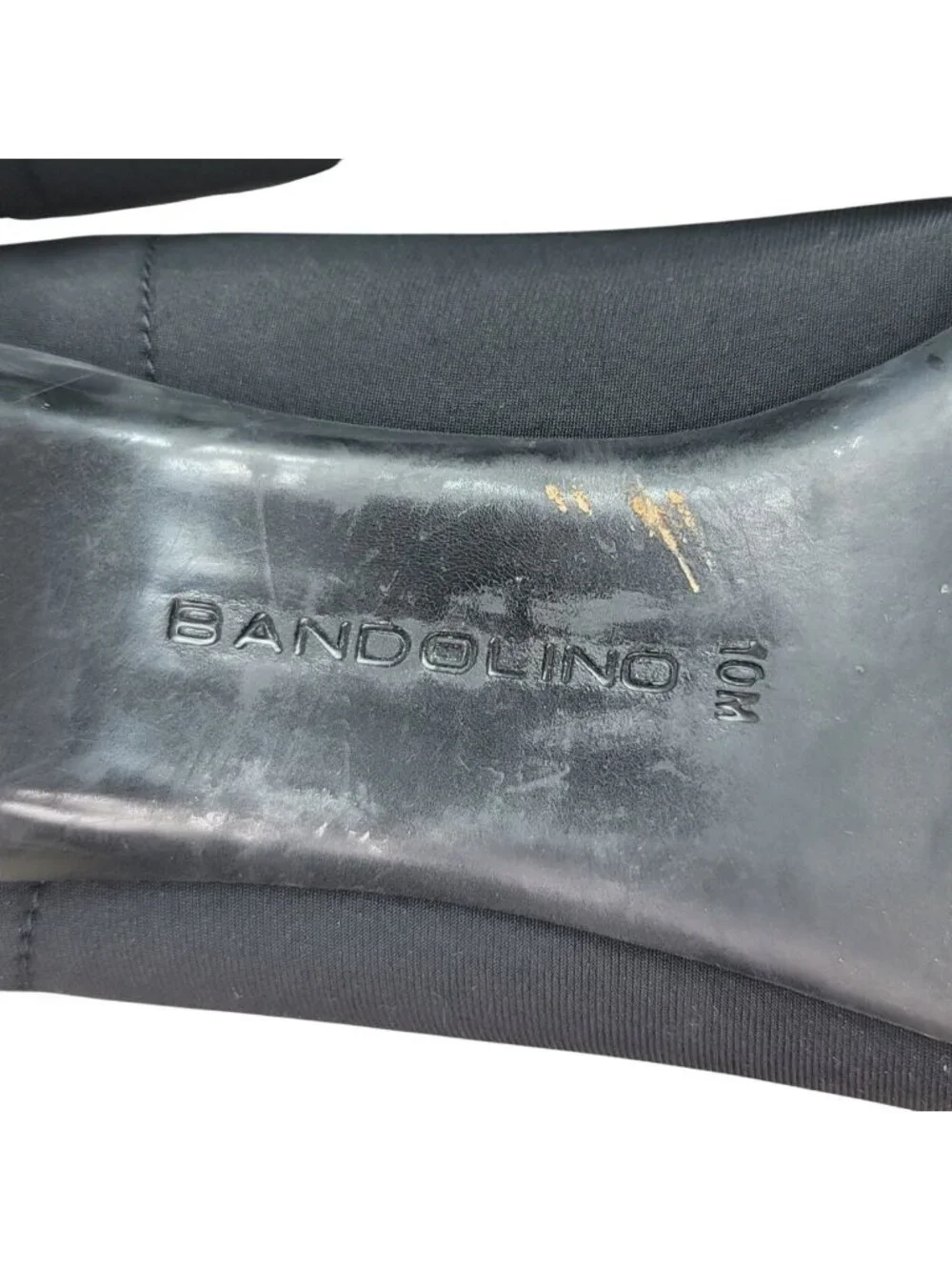 Bandolino Williamson Ballet Flat Shoes Black Size 10 Round Toe Neoprene Fabric